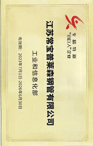 59172249720047.jpg 1、國(guó)家專(zhuān)精特新小巨人企業(yè)2023(常寶普萊森)_副本.jpg